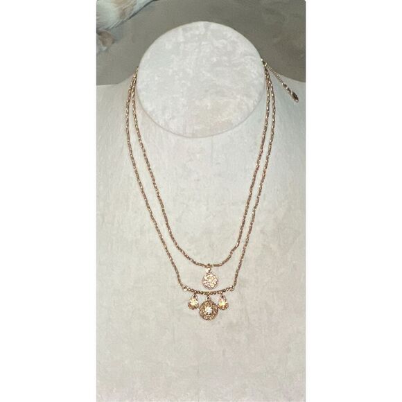Bundle Sale 3 for $15 | Marchesa Nested Rhinestone Pendant Necklace - Picture 3 of 9
